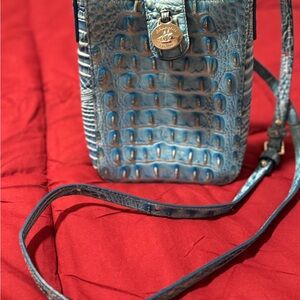 Brahmin Metallic Blue Crossbody Bag